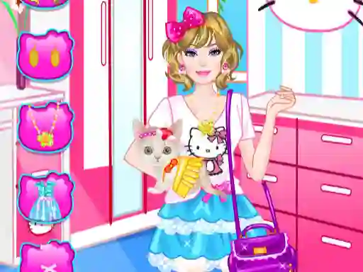 Barbie With Kitty — безплатна онлайн игра
