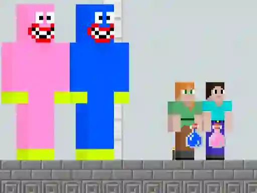 Huggy Kissy vs Steve Alex — безплатна онлайн игра