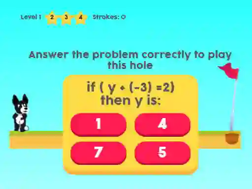 MathPup Golf 4 Algebra — безплатна онлайн игра