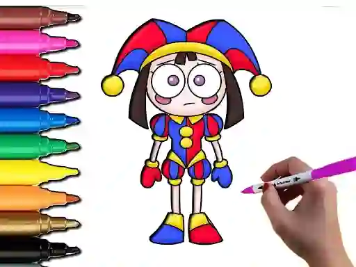 Pomni Coloring Time — безплатна онлайн игра