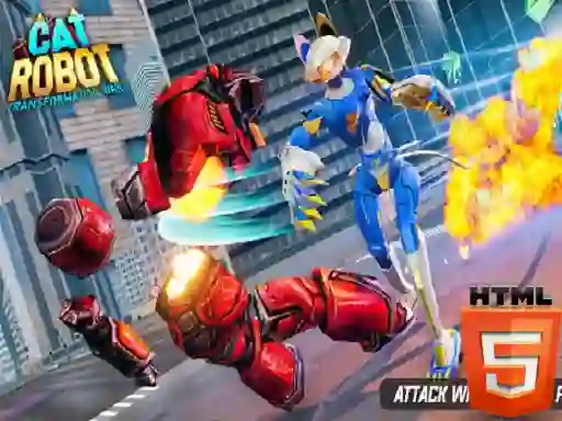 Cat Robot Transform War — безплатна онлайн игра