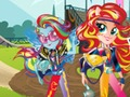 Игра Момичета от Екуестрия. Игри за приятелство: Мотокрос  онлайн