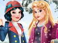 Игра Зимна мода на Аврора и Снежанка  онлайн