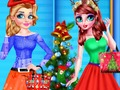 Игра Коледно дърво за сестри  онлайн