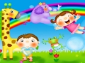 Игра Пъзел с анимационни жирафи  онлайн