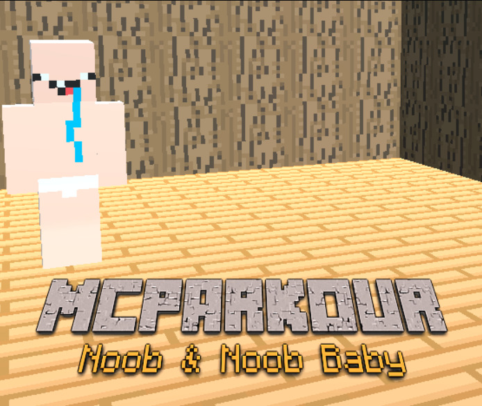 Игра MCParkur Noob & Noob Baby  онлайн