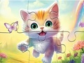 Игра Пъзел: Коте с пеперуда  онлайн