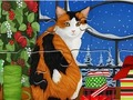 Игра Пъзел: Коледна котка  онлайн