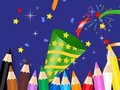 Игра Книжка за оцветяване: Честита Нова година  онлайн