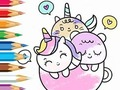 Игра Книжка за оцветяване: Чаша с еднорог  онлайн