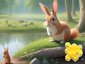 Игра Пъзел: заек и катерици  онлайн