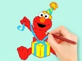 Игра Книжка за оцветяване: Подарък Елмо  онлайн