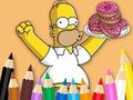 Игра Книжка за оцветяване: Симпсън поничка  онлайн