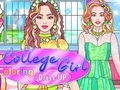 Игра Облечи колежанка за оцветяване  онлайн