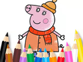 Игра Книжка за оцветяване: Mommy Pig Winter  онлайн