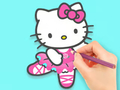 Игра Книжка за оцветяване: Hello Kitty Dancing  онлайн