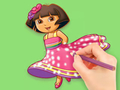 Игра Книжка за оцветяване: Dora Prepare Party  онлайн