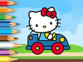 Игра Книжка за оцветяване: Hello Kitty Driving Car  онлайн
