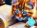 Игра Пъзел: Котешко четене  онлайн