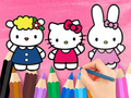 Игра Книжка за оцветяване: Hello Kitty с приятели  онлайн