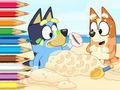 Игра Книжка за оцветяване: Bluey On The Beach  онлайн