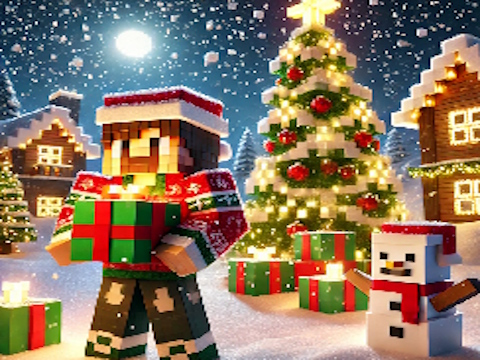 Игра Minecraft коледна мозайка  онлайн