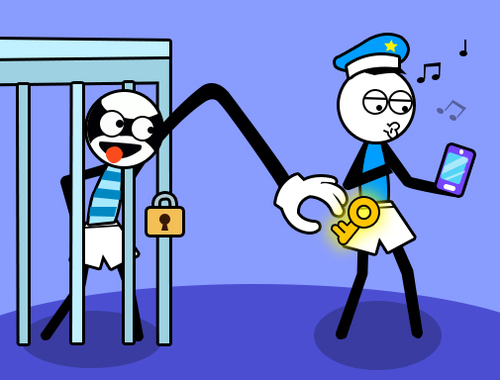 Игра Пъзел Stickman Troll Thief  онлайн
