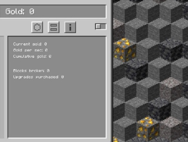 Игра Minecraft Gold Clicker онлайн