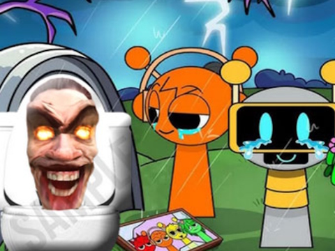 Игра Sprunki Castle Panic Skibidi Тоалетна  онлайн
