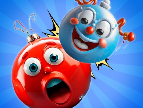 Игра Сливане на топки Новогодишни играчки в 3D!  онлайн