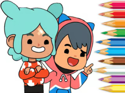 Игра Книга за оцветяване: Toca Boca Friends  онлайн