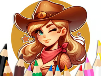 Игра Книга за оцветяване: Cowgirl  онлайн