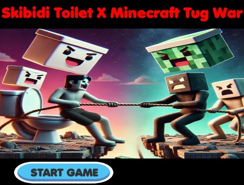 Игра Skibidi Toilet x Minecraft Tug War онлайн