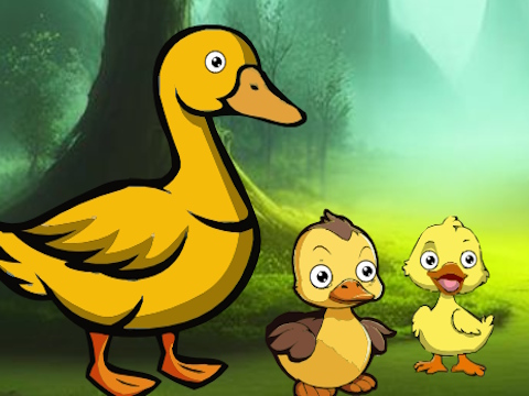 Игра Семейство патица достига до езерце  онлайн