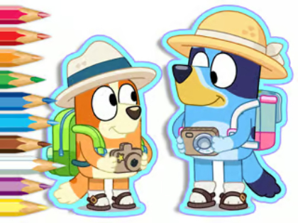 Игра Книга за оцветяване: Bluey Camping  онлайн