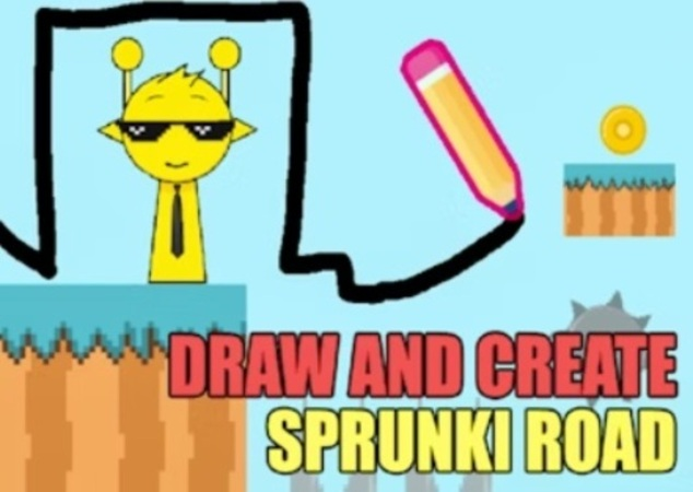 Игра Начертайте и създайте Sprunki Road  онлайн
