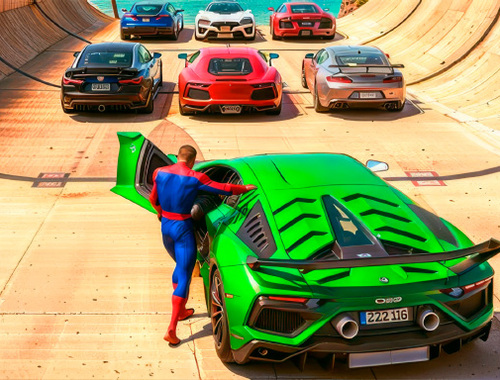 Игра Mega Lamba Ramp  онлайн