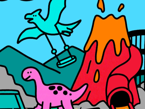 Игра Цвят по код Dino Park  онлайн