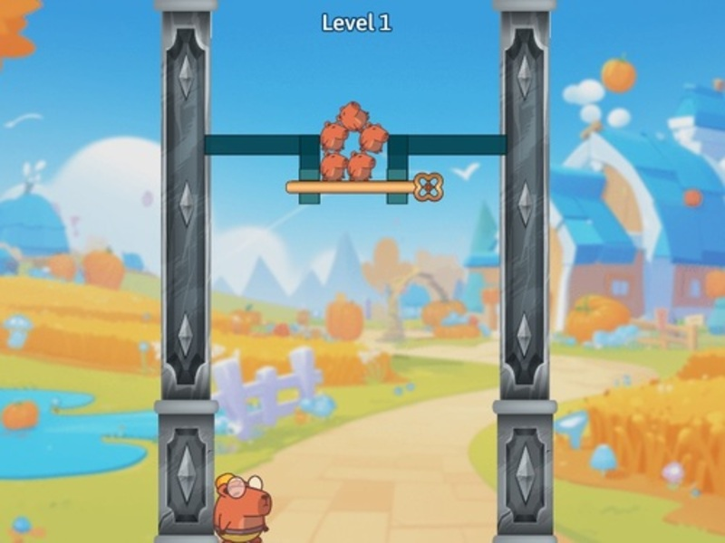 Игра Издърпайте щифтовете: Запазете Capybara Cubs онлайн