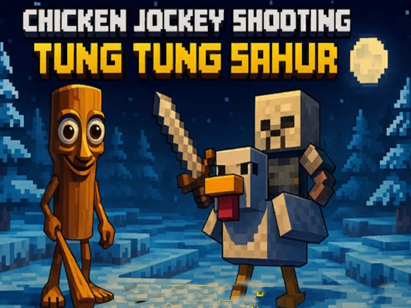 Игра Пилешки жокей: Tung Tung Sahur Shootout онлайн